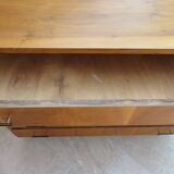 Teak chest of drawers and metal compass feet