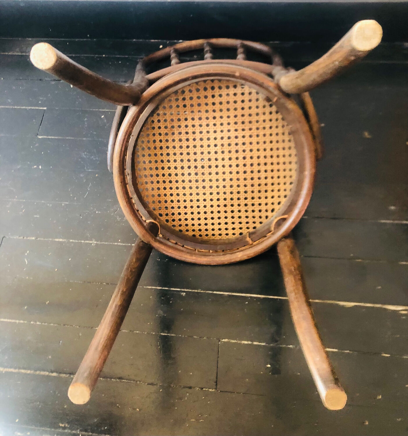 Pair of bistro chairs signed Thonet
