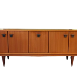 Sideboard with compass legs and leather by Malora 1955