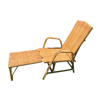 Wicker long chair 1950