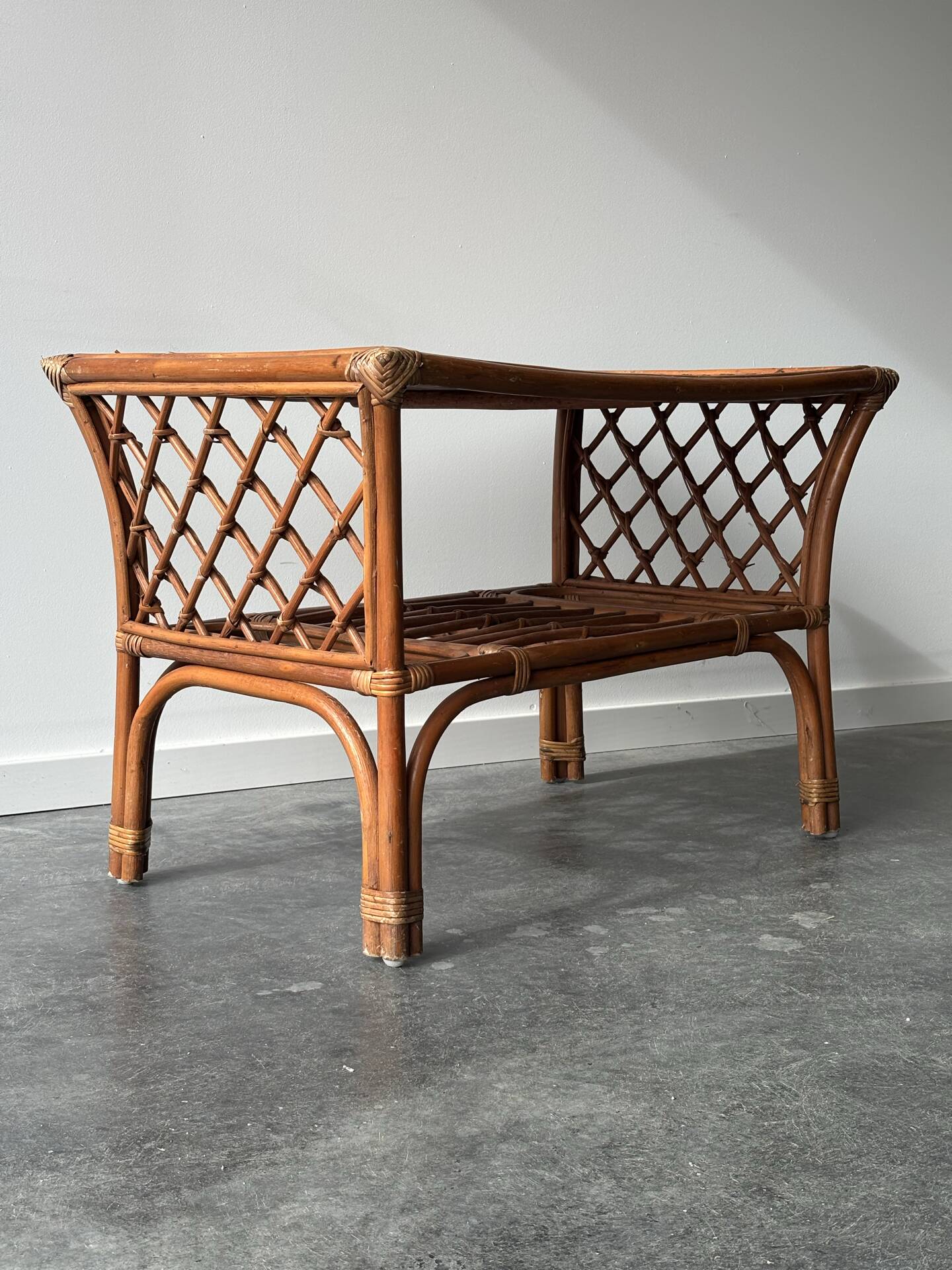 Table basse en rotin – années 1960/70
