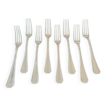 Christofle - Série de 8 fourchettes de table modèle Boréal en métal argenté