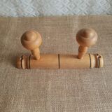 Coat rack 2 wooden hooks - vintage