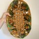 Woven fruit bowl barbotine 1950s