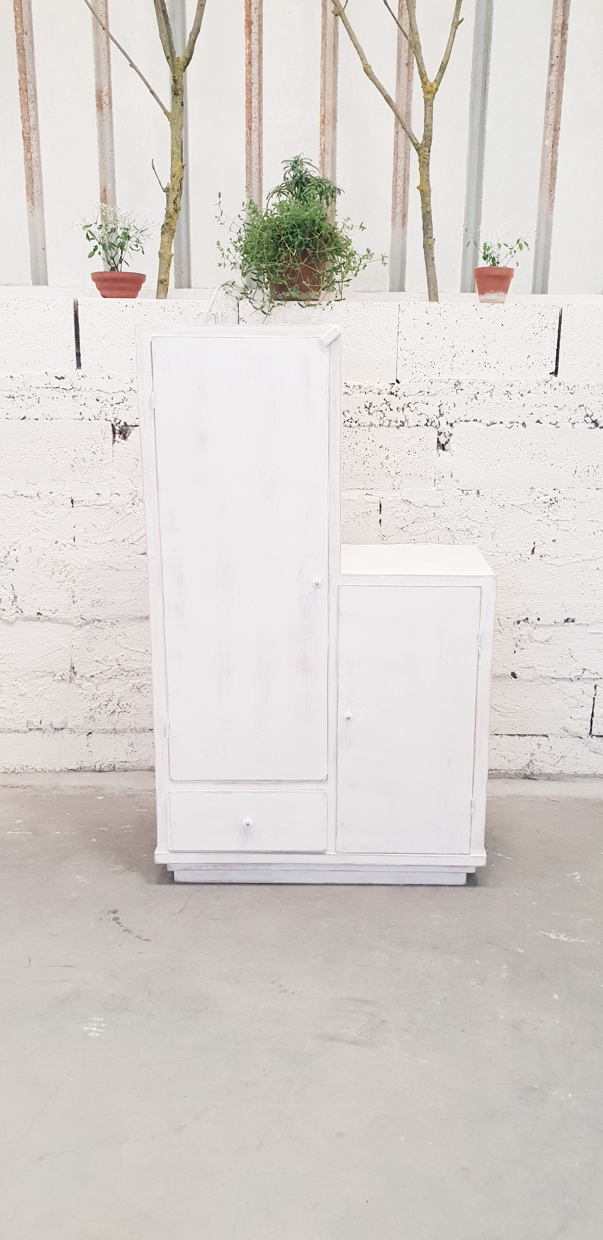 Vintage asymmetrical cabinet