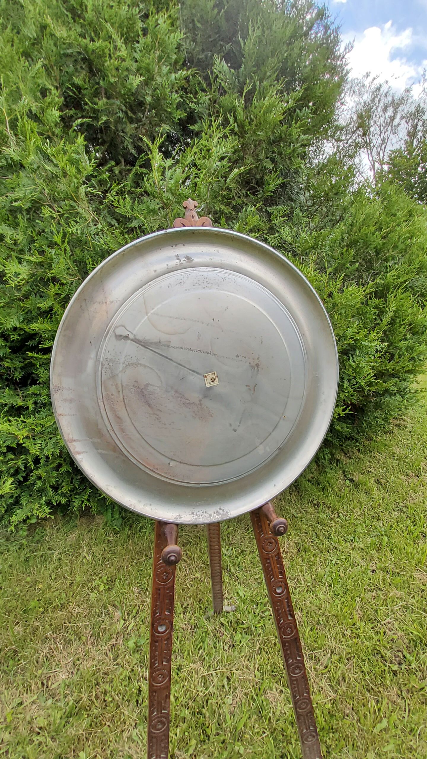 Round mirror of the 70s chromed by Reggiani Lampadari