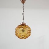 Danish Mid-Century Copper and Glass Pendant Light