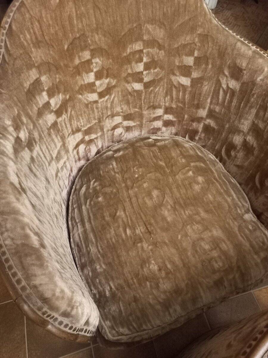 Set of 2 Art Deco armchairs and 2 low chairs in mahogany 1930