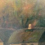 Vintage danish oil on canvas “sunset”, signed by a.takmar 1880-1960