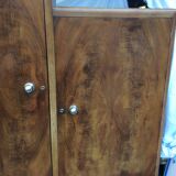Period ART DECO 1925 Walnut wardrobe and magnifying glass d orme