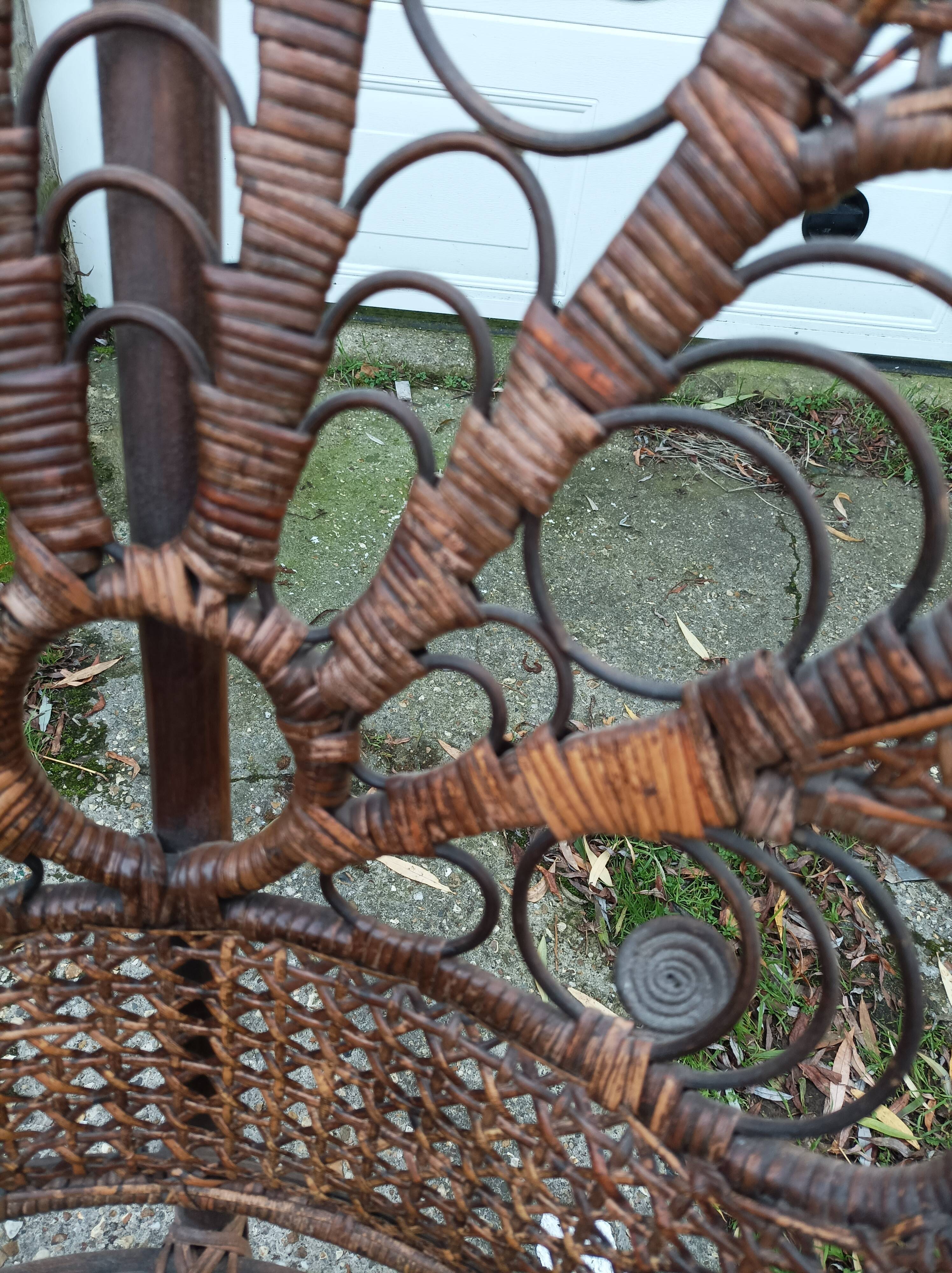 Armchair emmanuelle wicker vintage rattan