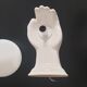 Hand-shaped ceramic and opaline globe, signed delfts wit