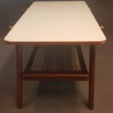 Vintage Scandinavian Style Coffee Table with Reversible Top in Teak and Formica, 1950s-1960s