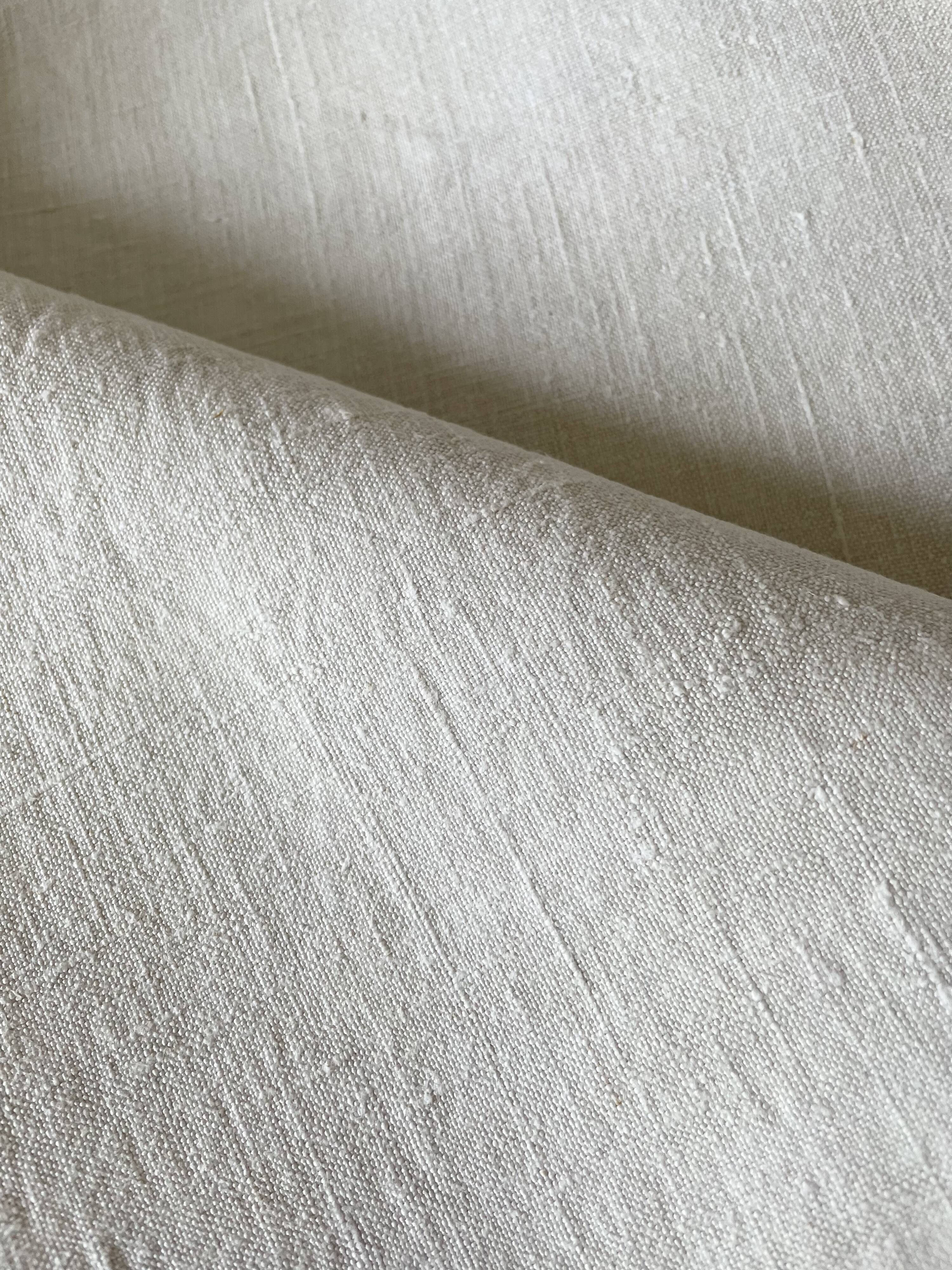 Antique sheet in embroidered hemp linen