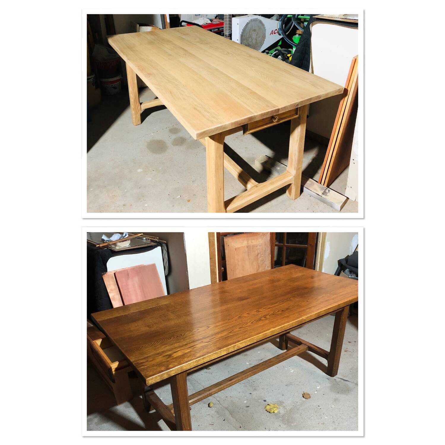 Solid oak farmhouse table