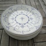 Ensemble de 9 assiettes plates Copenhague de Royal Boch