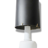 Chic & important lamp ambient opaline & giant Lampshade stainless 1970 vintage seventies