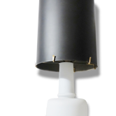 Chic & important lamp ambient opaline & giant Lampshade stainless 1970 vintage seventies