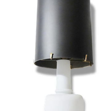 Chic & important lamp ambient opaline & giant Lampshade stainless 1970 vintage seventies