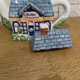 multi-colored teapot, slip style