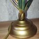 Lampe fleur vintage en laiton et verre
