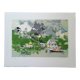Original lithograph by Michel Rodde (1913-2009), "Norway, fishing village on stilts", 1994