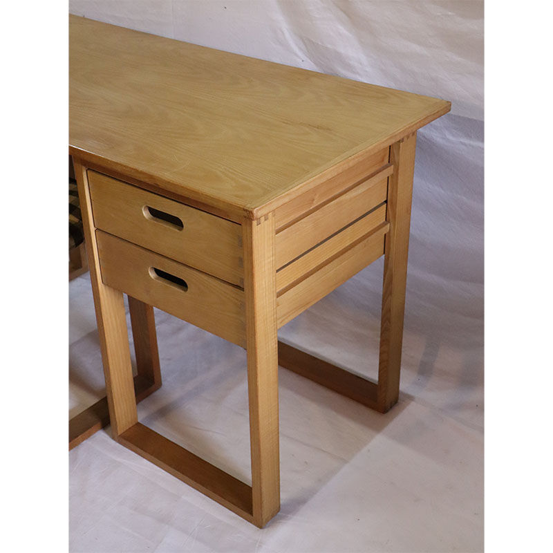 Desk and its vintage wooden chair 1960