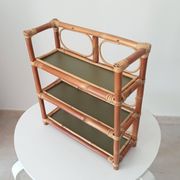Étagère murale vintage en bambou et rotin années 70/80