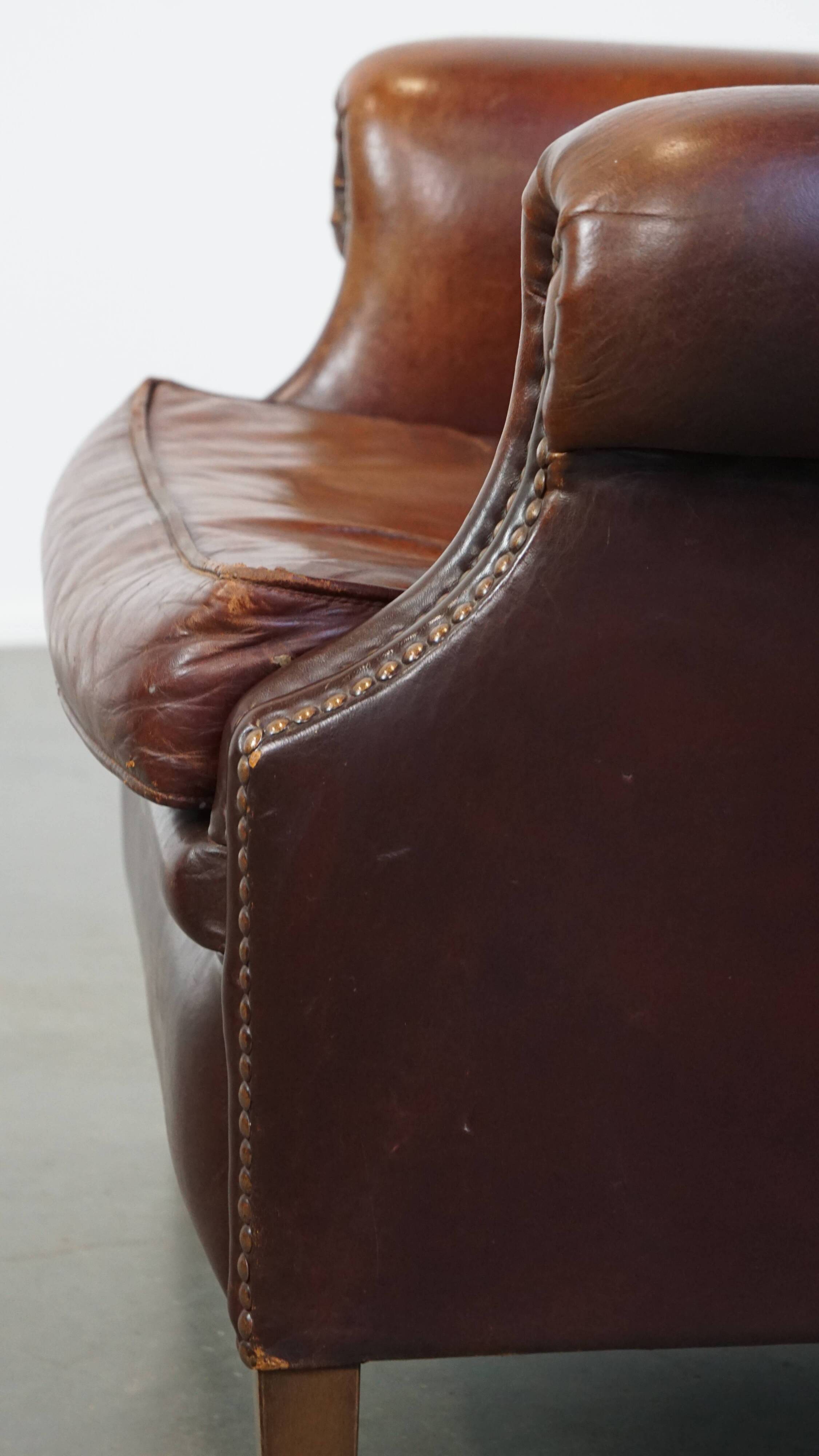 Vintage Sheepskin Wingback Chair