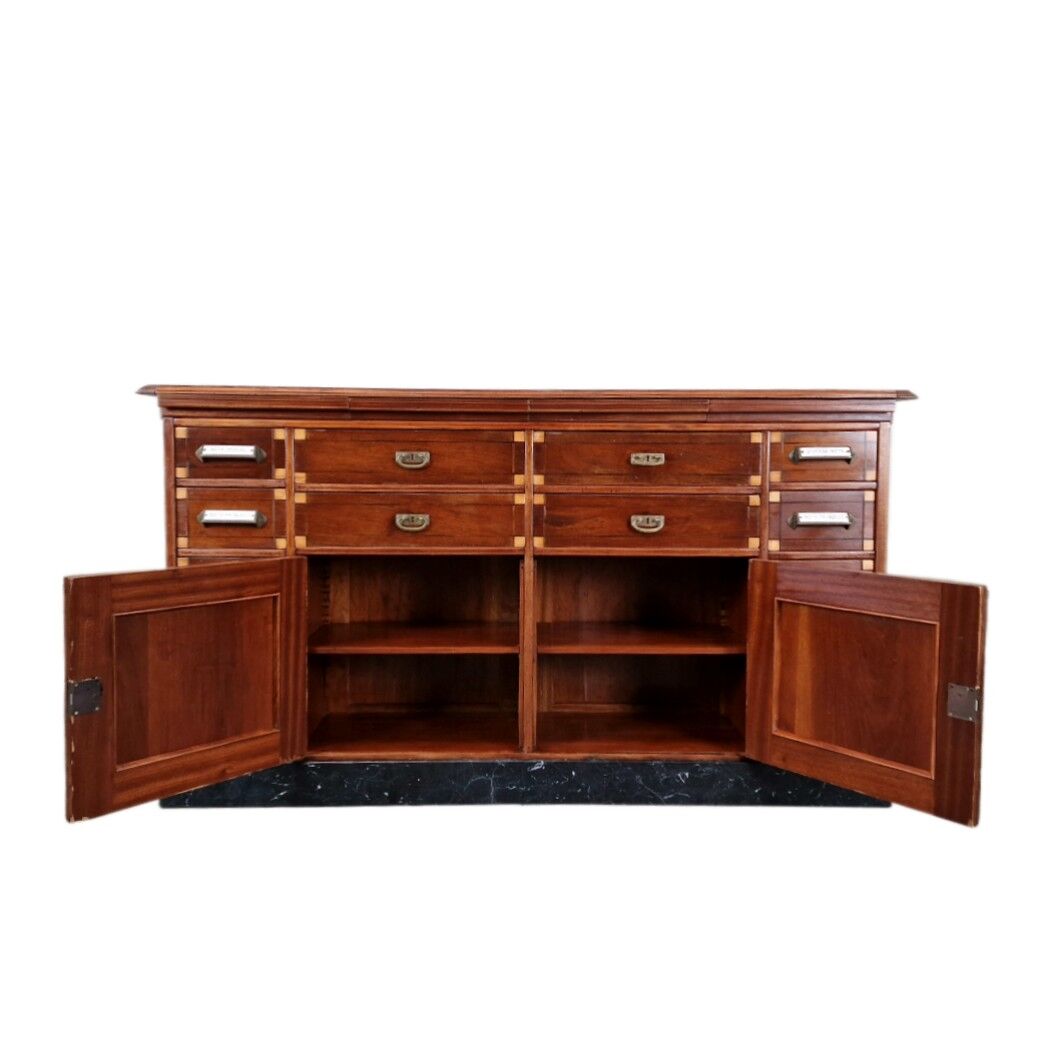 Commode d’apothicaire Art Déco en acajou, 1909