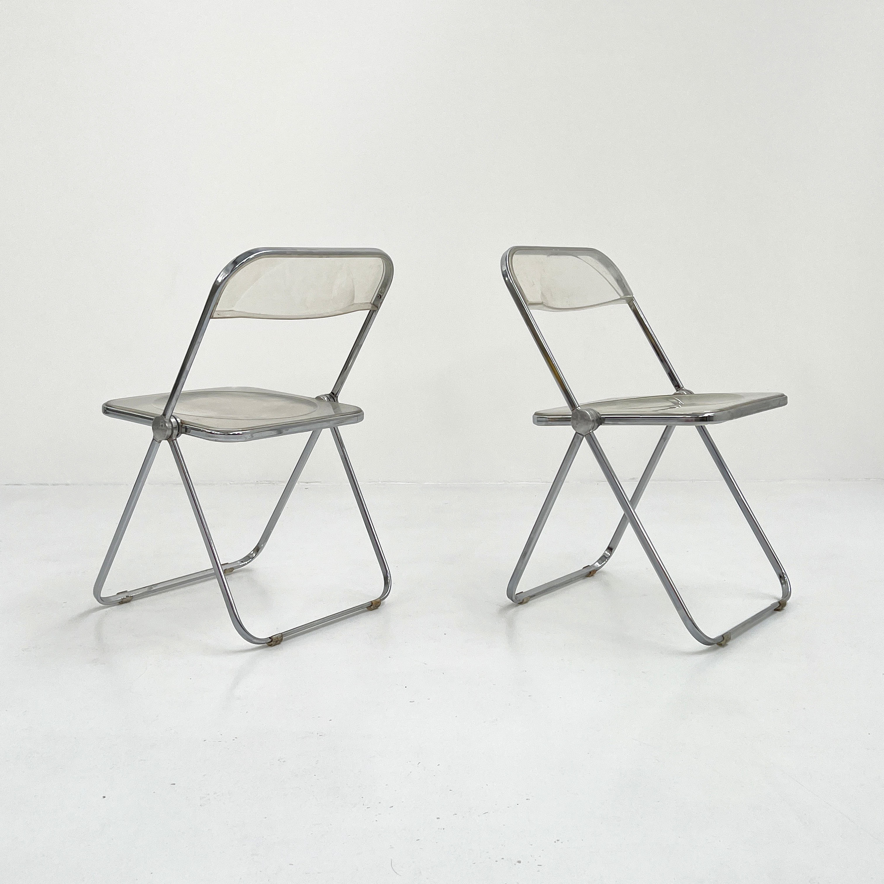 Chaise Plia transparente par Giancarlo Piretti pour Castelli, 1960