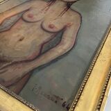 Painting HSP Jean RENAUT (1905-1979) "Model of nude young woman" frame 1964