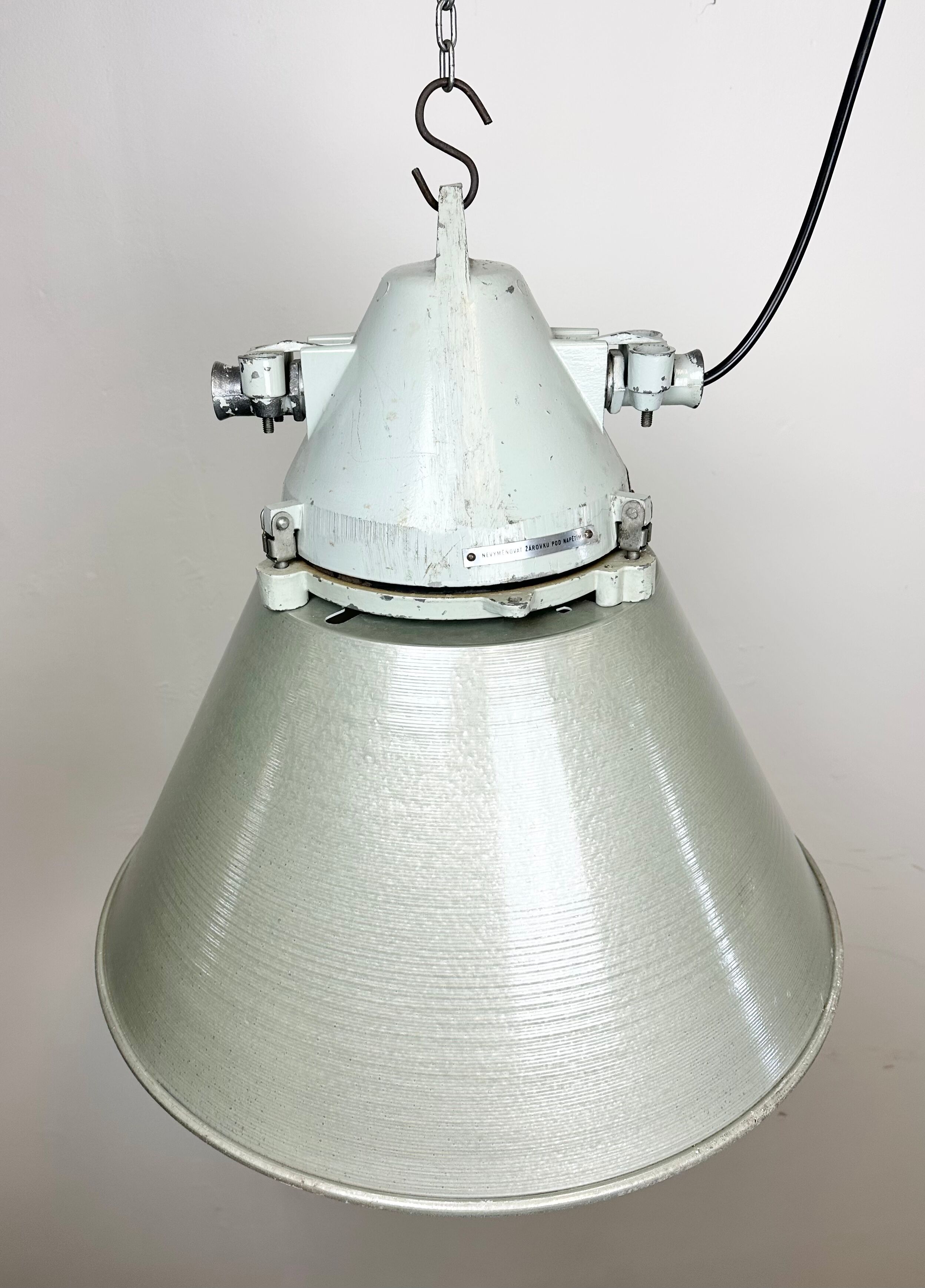 Industrial explosion proof lamp with aluminium shade from Elektrosvit, 1970s