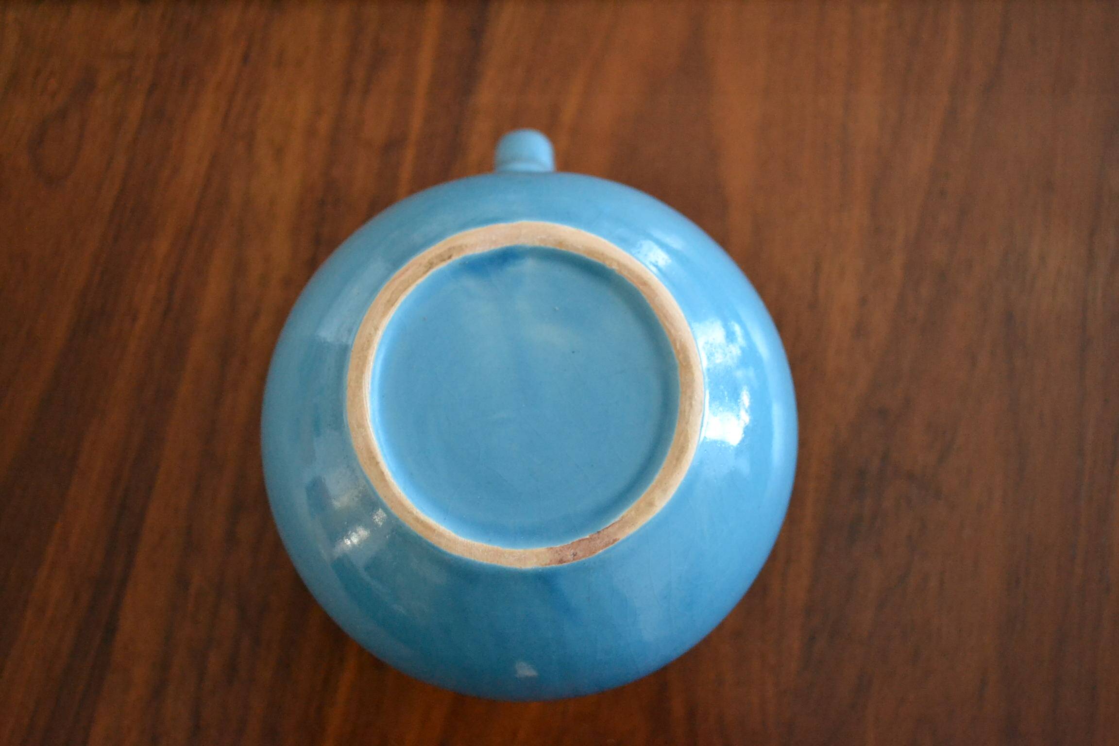 Blue bowl pitcher