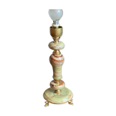 Lampe en onyx, pieds poissons en bronze