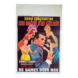 Original movie poster "Ces dames s'en mêlent" Eddie Constantine 37x5cm 1965