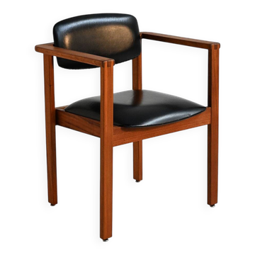 Teak and leather chair, Denmark 1960s