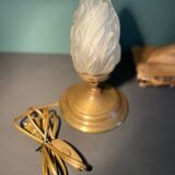 Lampe flamme Art Déco verre dépoli 1920-1930