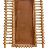 Mid-Century Bamboo & Rattan Mirror With Patina, French Riviera Style, 1950s