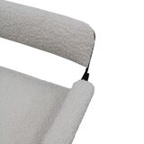 Mid Modern Ettore Sottsass Lodge Italian Black Metal and Wool Chairs, Set of Six