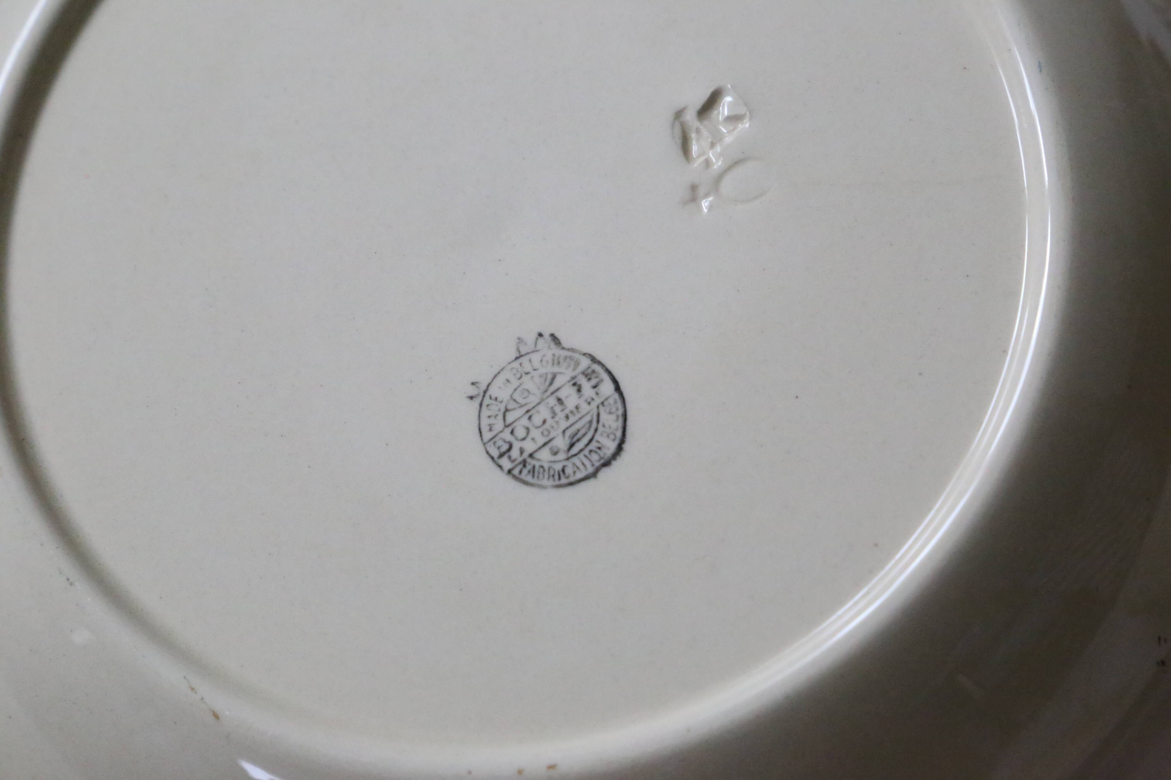 Set of 5 hollow plates Boch La Louvière, vintage