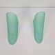 Vintage Triangular Conical Wall Sconces in Green Frosted Glass from Lumal-It, 1990s, Set of 2
