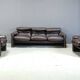 Maralunga leather sofa by Vico Magistretti for Cassina, 1973