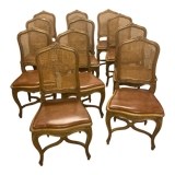 Chaises cannées en hêtre style Louis XV