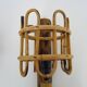 Pair of rattan bamboo lantern wall lights. 1950s-1960s