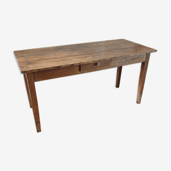 Table merisier pied fuseau