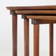 Set of 3 asymmetrical teak nesting tables / side tables / Mid Century Danish Modern Design / 1950s / 1960s