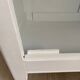 Vintage Parisian wardrobe painted in linen white, one door, three shelves