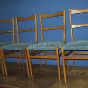 Set of 4 mid century dining chairs with chenille covers, 1960