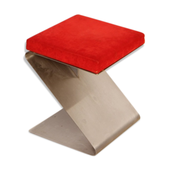 Stool vintage french stainless 1970